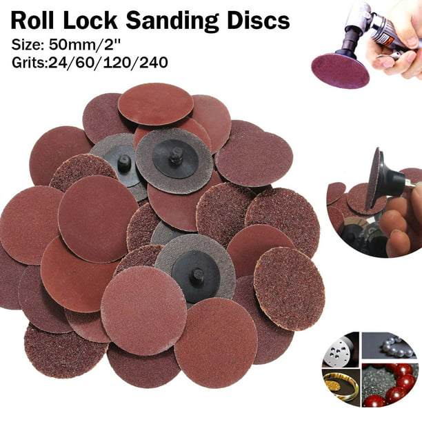 81Pc 2" Roloc Surface Sanding Discs Set Type R Roll Lock Pad Polishing Abrasives